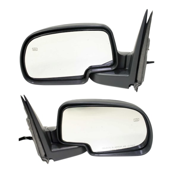 2004 Chevrolet Silverado 1500 Base - Driver and Passenger Side Mirror, Power Adjust, Heated, Textured Black, Manual Folding, No Signal Light, No Blind Spot Feature, No Memory, No Puddle Light, No Auto-Dimming, Extended Cab Pickup