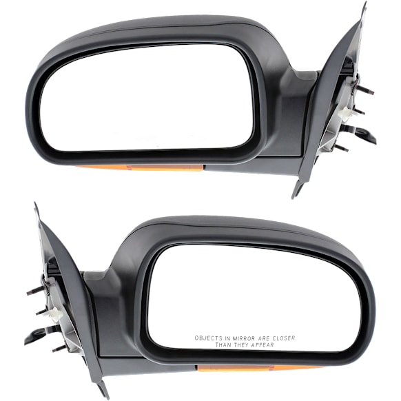 2004-2007 Buick Rainier - Driver and Passenger Side Mirrors, Power, Manual Folding, Heated, Textured Black, In-housing Signal Light, With memory, No Puddle Light, No Auto-Dimming, No Blind Spot Feature