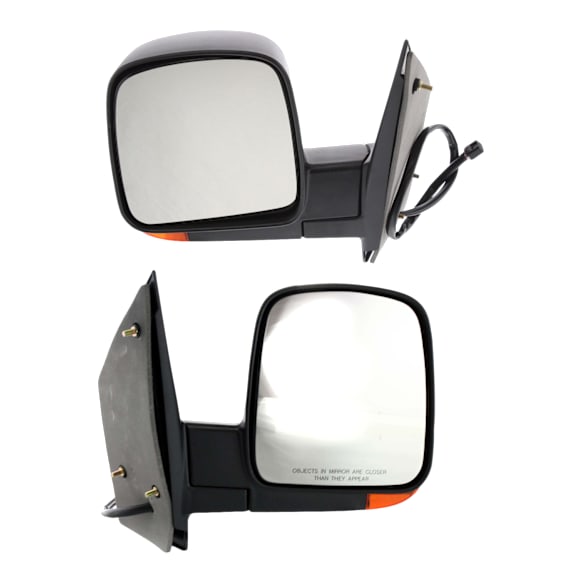 2003-2007 Chevrolet Express 1500 - Driver and Passenger Side Mirror, Power Adjust, Heated, Manual Folding, Textured Black, In-housing Signal Light, No Memory, No Puddle Light, No Auto-Dimming, No Blind Spot Feature