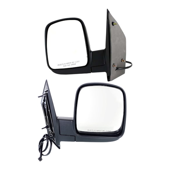 2003 Chevrolet Express 1500 - Driver and Passenger Side Mirror, Power Adjust, Heated, Textured Black, Manual Folding, No Signal Light, No Blind Spot Feature, No Memory, No Puddle Light, No Auto-Dimming