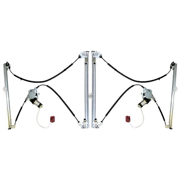 Front, Driver and Passenger Side Power Window Regulator, With Motor