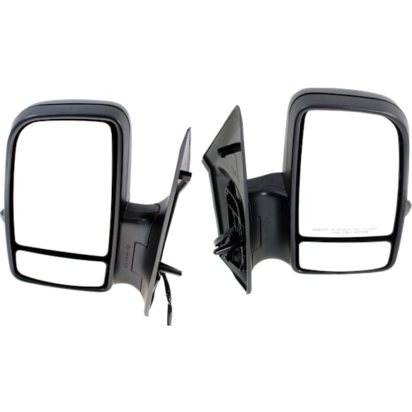 Driver and Passenger Side Mirror, Power Adjust, Heated, Manual Folding, Textured Black, In-housing Signal Light, No Memory, No Puddle Light, No Auto-Dimming, With Blind Spot Glass