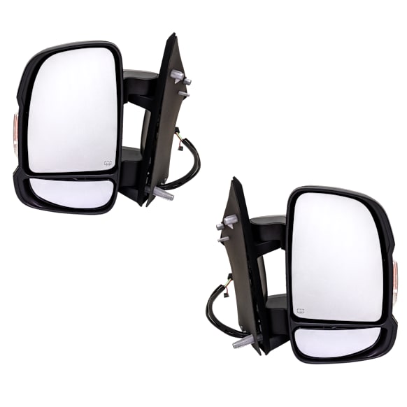 2023 Ram ProMaster 2500 - Driver and Passenger Side Mirror, Power Adjust, Heated, Textured Black, Power Folding, In-housing Signal Light, No Blind Spot Feature, No Memory, No Puddle Light, No Auto-Dimming