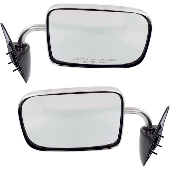 Driver and Passenger Side Mirrors, Manual Adjust, Manual Folding, Non-Heated, Chrome, No Signal Light, No Memory, No Puddle Light, No Auto-Dimming, No Blind Spot Feature