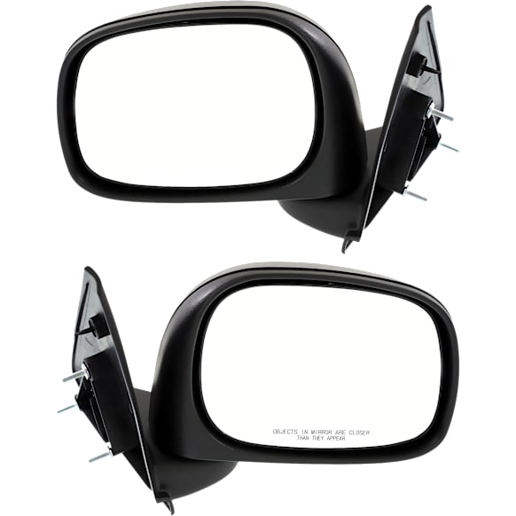 Driver and Passenger Side Non-Towing Mirrors, Manual Adjust, Manual Folding, Non-Heated, Textured Black, No Signal Light, No Memory, No Puddle Light, No Auto-Dimming