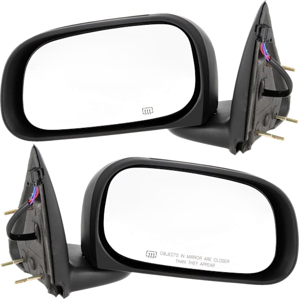 Driver and Passenger Side Mirrors, Power, Heated, Manual Folding, Textured Black, 6 X 9 In. Housing