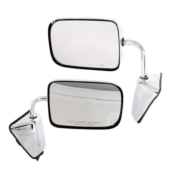 Driver and Passenger Side Mirror, Manual Adjust, Non-Heated, Manual Folding, Chrome, No Signal Light, No Memory, No Puddle Light, No Auto-Dimming, No Blind Spot Feature