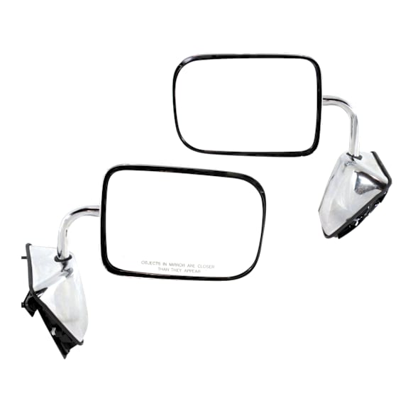 Driver and Passenger Side Mirror, Power Adjust, Non-Heated, Manual Folding, Chrome, No Signal Light, No Memory, No Puddle Light, No Auto-Dimming, No Blind Spot Feature