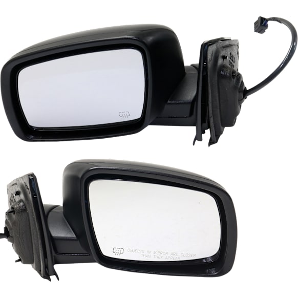 2018 Dodge Journey GT - Driver and Passenger Side Mirror, Power Adjust, Heated, Textured Black, Manual Folding, No Signal Light, No Blind Spot Feature, No Memory, No Puddle Light, No Auto-Dimming