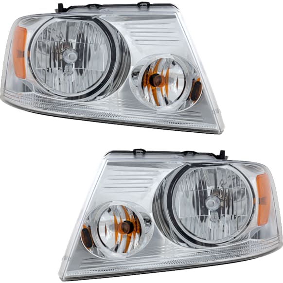 2007 Ford F-150 XL 6 Cyl 4.2L - Driver and Passenger Side Halogen Headlight, With bulb(s), OE Replacement