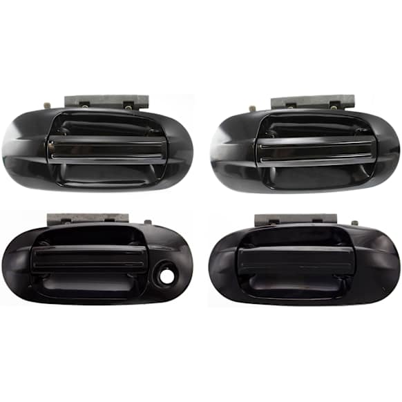 2015 Ford Expedition - Front and Rear, Driver and Passenger Side Smooth Black Exterior Door Handle, Front Driver Side - With Key Hole; Front Passenger Side and Rear Driver and Passenger Side - Without Key Hole