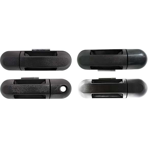 2002-2010 Mercury Mountaineer - Front and Rear, Driver and Passenger Side Textured Black Exterior Door Handle, Front Driver Side - With Key Hole; Front Passenger Side and Rear Driver and Passenger Side - Without Key Hole