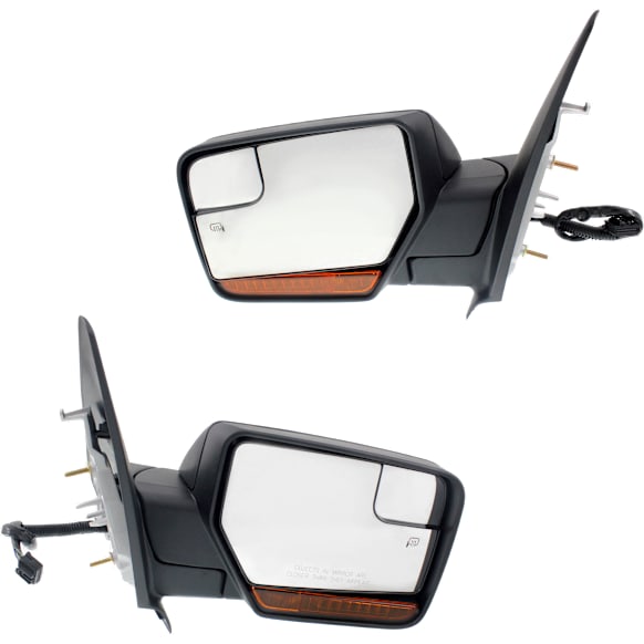 2017 Ford Expedition - Driver and Passenger Side Mirror, Power Adjust, Heated, Textured Black, Manual Folding, In-housing Signal Light, No Blind Spot Feature, With Memory, With Puddle Light, No Auto-Dimming