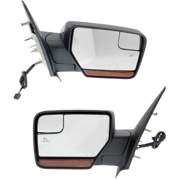2014 Ford Expedition - Driver and Passenger Side Mirror, Power Adjust, Heated, Chrome, Power Folding, In-housing Signal Light, With Blind Spot Glass, With Memory, With Puddle Light, No Auto-Dimming