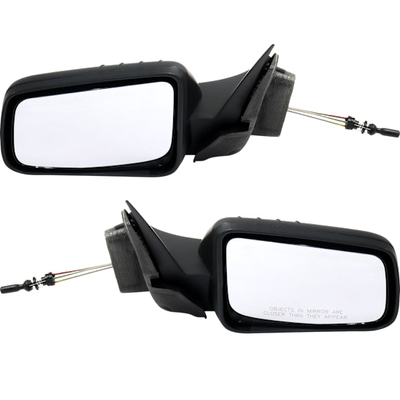 2008 Ford Focus S - Driver and Passenger Side Mirror, Manual Adjust, Non-Heated, With 1 Paintable and 1 Textured Black Cap, Non-Folding, No Signal Light, No Blind Spot Feature, No Memory, No Puddle Light, No Auto-Dimming, Sedan