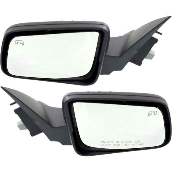 2008-2011 Ford Focus - Driver and Passenger Side Mirrors, Power, Non-Folding, Heated, With 1 Paintable and 1 Textured Black Cap, No Signal Light, Memory, Puddle Light, Auto-Dimming, and Blind Spot Feature