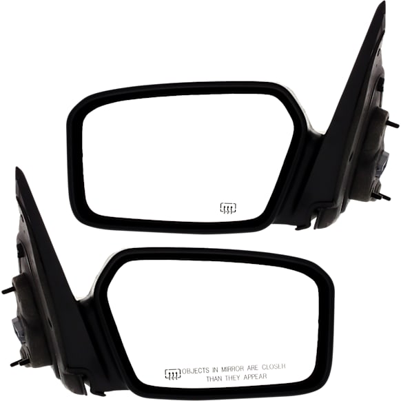 2010 Ford Fusion - Driver and Passenger Side Mirror, Without Blind Spot Information System and Premium Package, Power Adjust, Heated, With 1 Paintable and 1 Textured Black Cap, Non-Folding, No Signal Light, No Blind Spot Feature, No Memory, No Puddle Ligh
