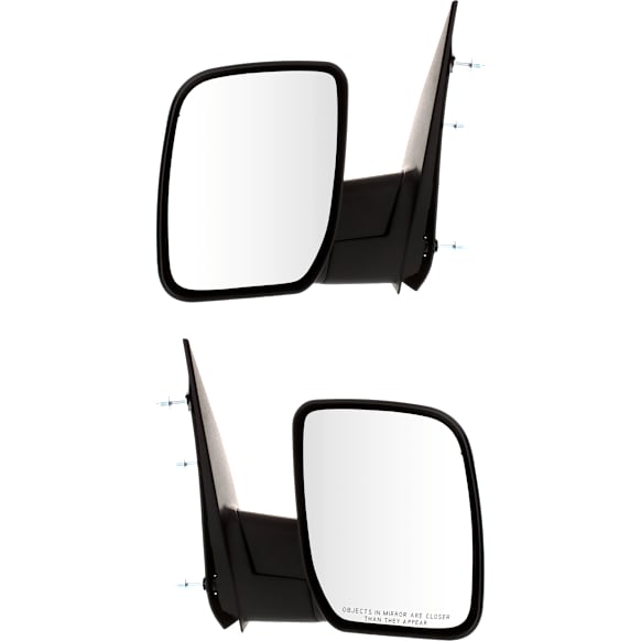 2011 Ford E-150 - Driver and Passenger Side Mirror, Manual Adjust, Non-Heated, Textured Black, Manual Folding, No Signal Light, No Blind Spot Feature, No Memory, No Puddle Light, No Auto-Dimming