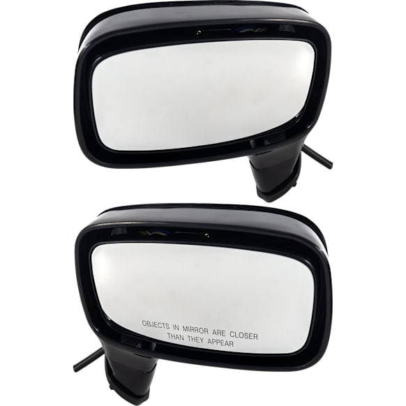 1990 Ford Mustang - Driver and Passenger Side, Door Panel Mount Mirror, Power Adjust, Non-Heated, Textured Black, Non-Folding, No Signal Light, No Blind Spot Feature, No Memory, No Puddle Light, No Auto-Dimming