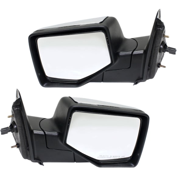 2006-2011 Ford Ranger - Driver and Passenger Side Mirrors, Power, Manual Folding, Non-Heated, Chrome, No Signal Light, No Memory, No Puddle Light, No Auto-Dimming, No Blind Spot Feature