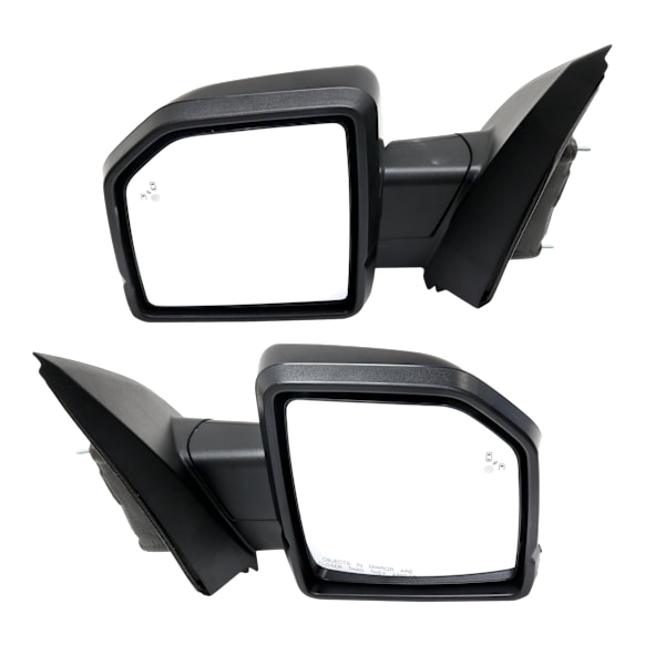 2016 Ford F-150 - Driver and Passenger Side Mirror, Power Adjust, Heated, Paintable, Power Folding, In-housing Signal Light, With Blind Spot Detection in Glass, With Memory, With Puddle Light, No Auto-Dimming