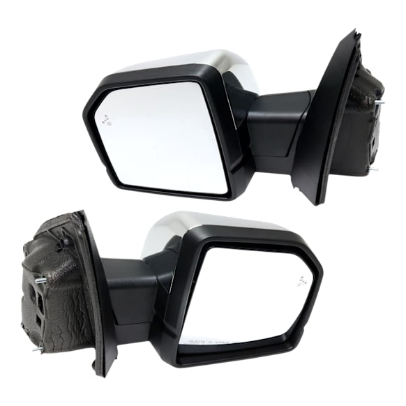 Driver and Passenger Side Mirrors, Power, Heated, Power Folding, Signal Light, BSD, Memory, Puddle Light, Chrome, No Auto-Dimming