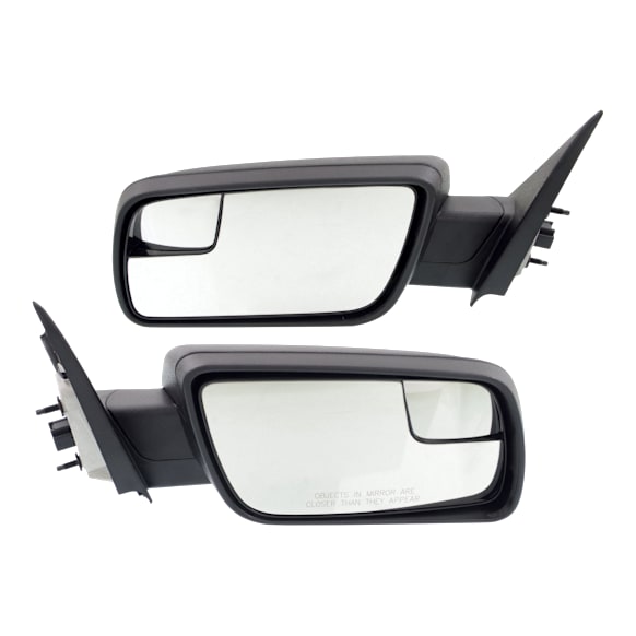 2016 Ford Flex SE - Driver and Passenger Side Mirror, Power Adjust, Non-Heated, Textured Black, Manual Folding, No Signal Light, With Blind Spot Glass, No Memory, No Puddle Light, No Auto-Dimming