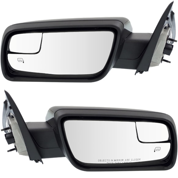 2013-2019 Ford Flex - Driver and Passenger Side Mirrors, Power, Manual Folding, Heated, Paintable, No Signal Light, No Memory, No Puddle Light, No Auto-Dimming, With Blind Spot Glass