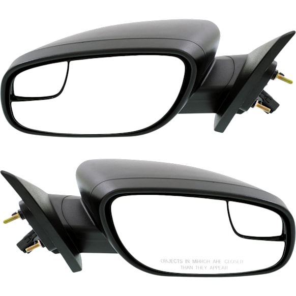 Driver and Passenger Side Mirror, Power Adjust, Non-Heated, Manual Folding, Textured Black, No Signal Light, No Memory, No Puddle Light, No Auto-Dimming, With Blind Spot Glass
