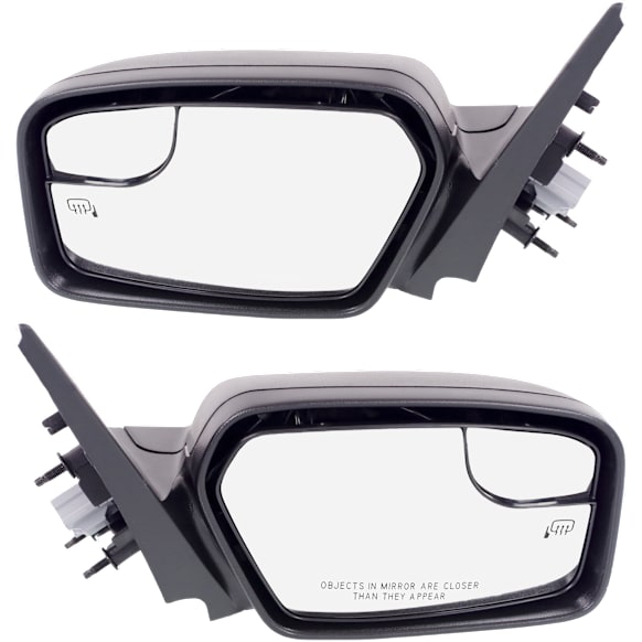 2011 Ford Fusion - Driver and Passenger Side Mirror, Power Adjust, Heated, Textured Black, Non-Folding, No Signal Light, With Blind Spot Glass, No Memory, With Puddle Light, No Auto-Dimming