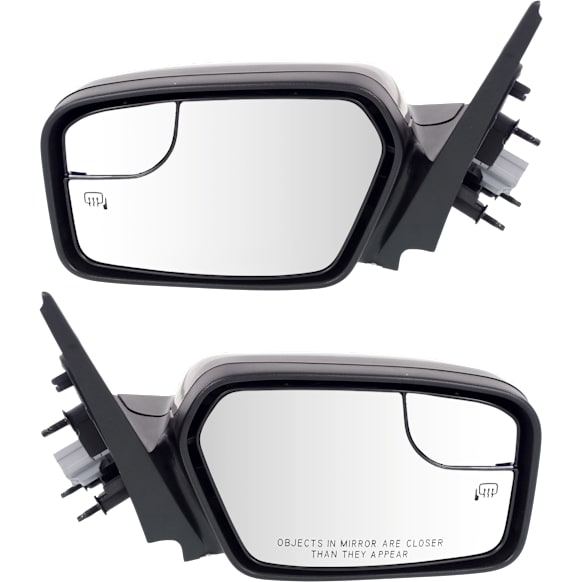 2012 Ford Fusion SE - Driver and Passenger Side Mirror, Power Adjust, Heated, Paintable, Non-Folding, No Signal Light, With Blind Spot Glass, No Memory, With Puddle Light, No Auto-Dimming