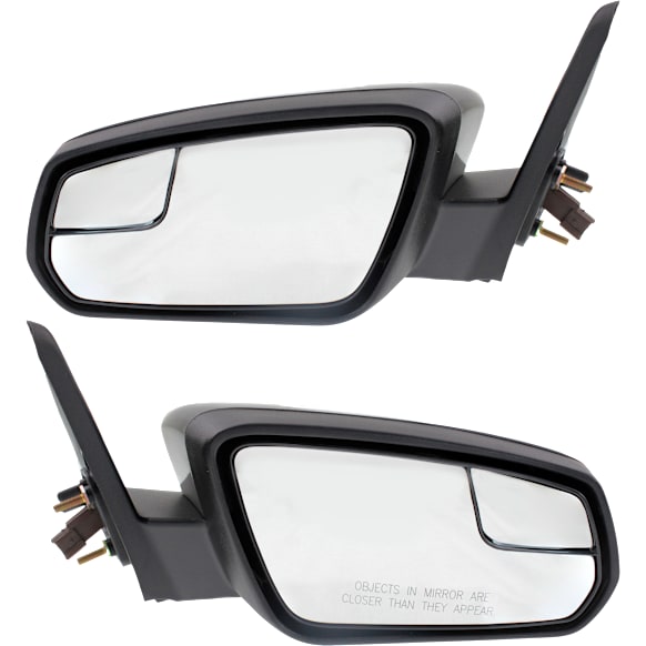 2011 Ford Mustang Shelby GT500 - Driver and Passenger Side Mirror, Power Adjust, Non-Heated, With 1 Paintable and 1 Textured Black Cap, Non-Folding, No Signal Light, With Blind Spot Glass, No Memory, No Puddle Light, No Auto-Dimming