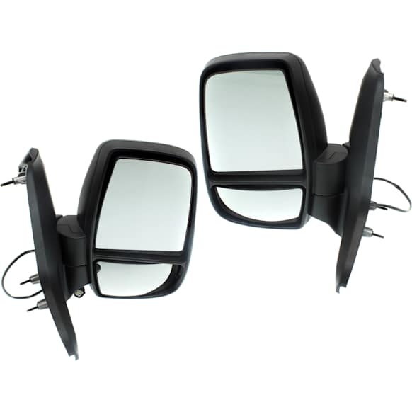 2015 Ford Transit-250 - Driver and Passenger Side Mirror, For Models With Medium or High Roof, Power Adjust, Non-Heated, Textured Black, Manual Folding, No Signal Light, No Blind Spot Feature, No Memory, No Puddle Light, No Auto-Dimming
