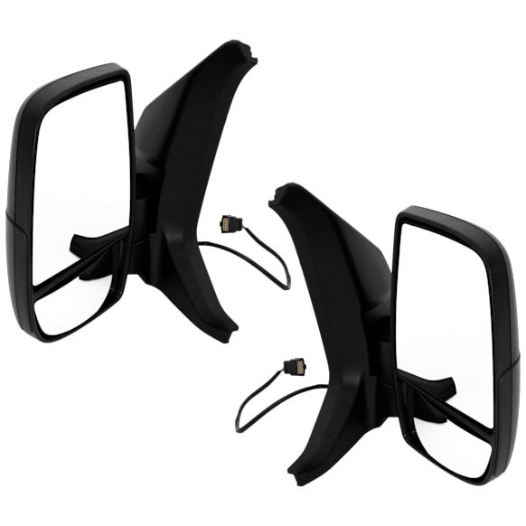 2020-2024 Ford Transit-150 - Driver and Passenger Side Mirrors, Power, Non-Heated, Manual Folding, Textured Black