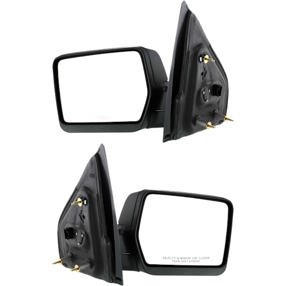 2005 Ford F-150 - Driver and Passenger Side Mirror, Power Adjust, Heated, Textured Black, Manual Folding, No Signal Light, No Blind Spot Feature, No Memory, No Puddle Light, No Auto-Dimming