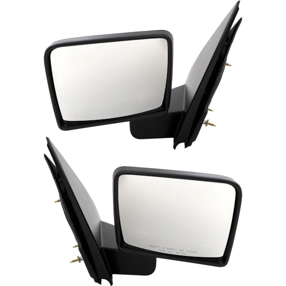 2004 Ford F-150 - Driver and Passenger Side Mirror, New Body Style, Manual Adjust, Non-Heated, Textured Black, Manual Folding, No Signal Light, No Blind Spot Feature, No Memory, No Puddle Light, No Auto-Dimming, Paddle Style