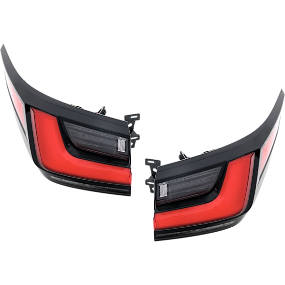 Driver and Passenger Side, Outer LED Tail Light, With bulb(s), Clear & Red Lens