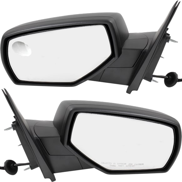 2017 Chevrolet Silverado 1500 - Driver and Passenger Side Mirror, Power Adjust, Heated, Textured Black, Manual Folding, No Signal Light, Driver Side - With Blind Spot Detection in Glass; Passenger Side - No Blind Spot Feature, No Memory, No Puddle Light, No Auto-Dimmi