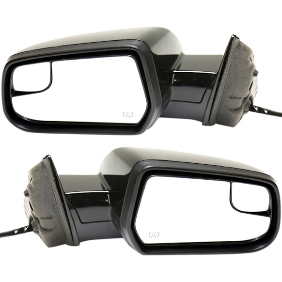 Driver and Passenger Side Mirror, Power Adjust, Heated, Manual Folding, Paintable, No Signal Light, No Memory, No Puddle Light, No Auto-Dimming, With Blind Spot Glass