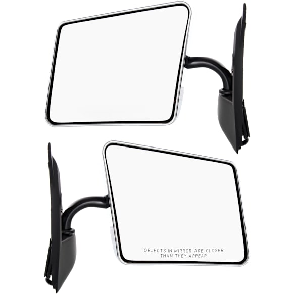 Driver and Passenger Side Mirrors, Manual Adjust, Manual Folding, Non-Heated, Chrome, No Signal Light, No Memory, No Puddle Light, No Auto-Dimming, No Blind Spot Feature