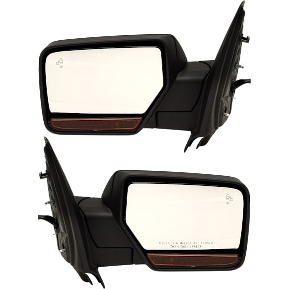 2017 Ford Expedition Platinum - Driver and Passenger Side Mirror, Power Adjust, Heated, Textured Black, Power Folding, In-housing Signal Light, With Blind Spot Detection in Glass, With Memory, With Puddle Light, Driver Side - With Auto-Dimming; Passenger Side - No Aut
