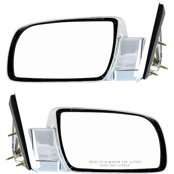 Driver and Passenger Side Mirror, Manual Adjust, Non-Heated, Manual Folding, Chrome, No Signal Light, No Memory, No Puddle Light, No Auto-Dimming, No Blind Spot Feature