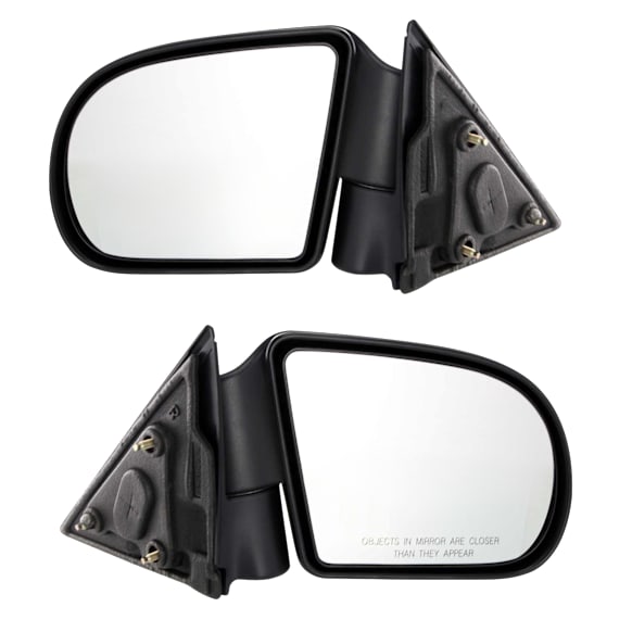 Driver and Passenger Side Mirrors, Manual Adjust, Manual Folding, Non-Heated, Textured Black, No Signal Light, No Memory, No Puddle Light, No Auto-Dimming