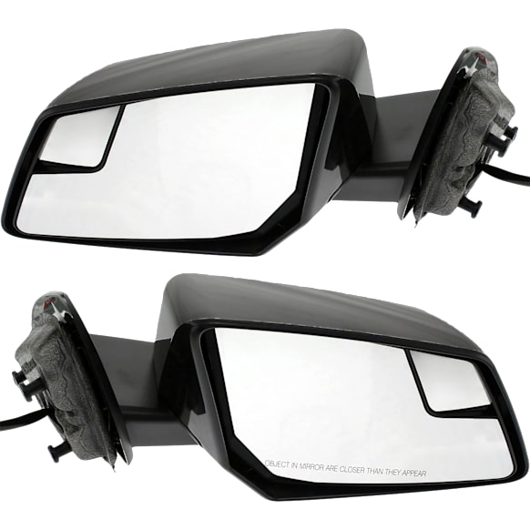 Driver and Passenger Side Mirror, Power Adjust, Heated, Manual Folding, Paintable, In-housing Signal Light, No Memory, No Puddle Light, No Auto-Dimming, No Blind Spot Feature