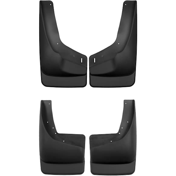 SET-H2156211-C Front and Rear, Driver and Passenger Side Mud Flaps, Black, Plastic, Custom Fit Series