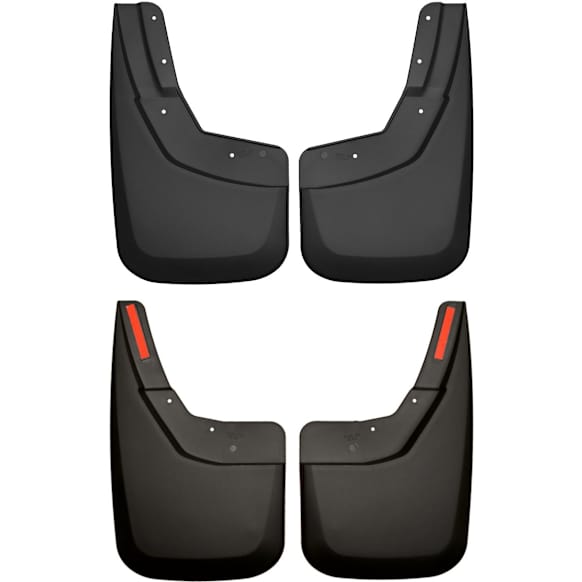 SET-H2156881 Front and Rear, Driver and Passenger Side Mud Flaps, Black, Plastic, Custom Fit Series