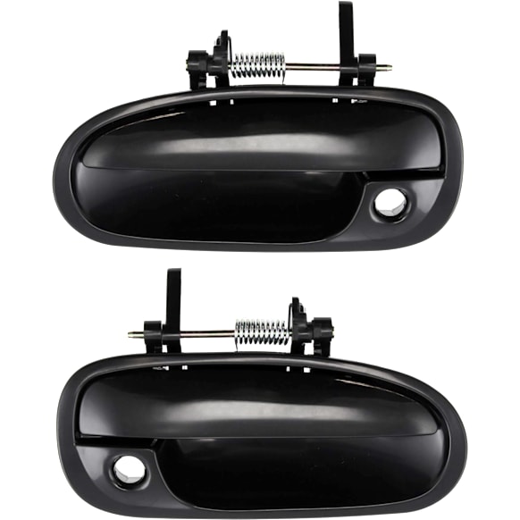 Front, Driver and Passenger Side Smooth Black Exterior Door Handle, With Key Hole