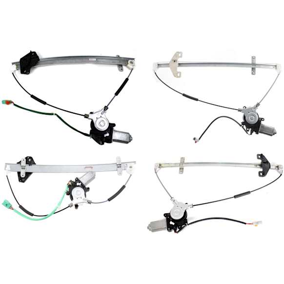 Front and Rear, Driver and Passenger Side Power Window Regulator, With Motor