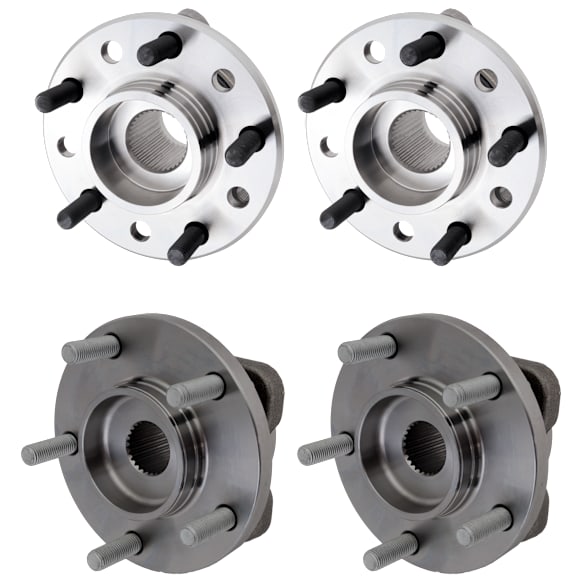 Front and Rear, Driver and Passenger Side Wheel Hub, 5 Lugs, With Bearing,, 3.5L, 6Cyl