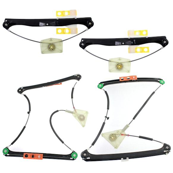 Front and Rear, Driver and Passenger Side Power Window Regulator, Without Motor